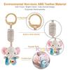 Cute Animal Plush Hanging Toy for Cribs & Car Seats – Early Education Sensory Toy with Teether & Mirror for Baby