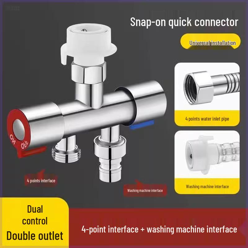 Dual-Outlet Washing Machine Faucet Diverter Valve for Easy Water Distribution