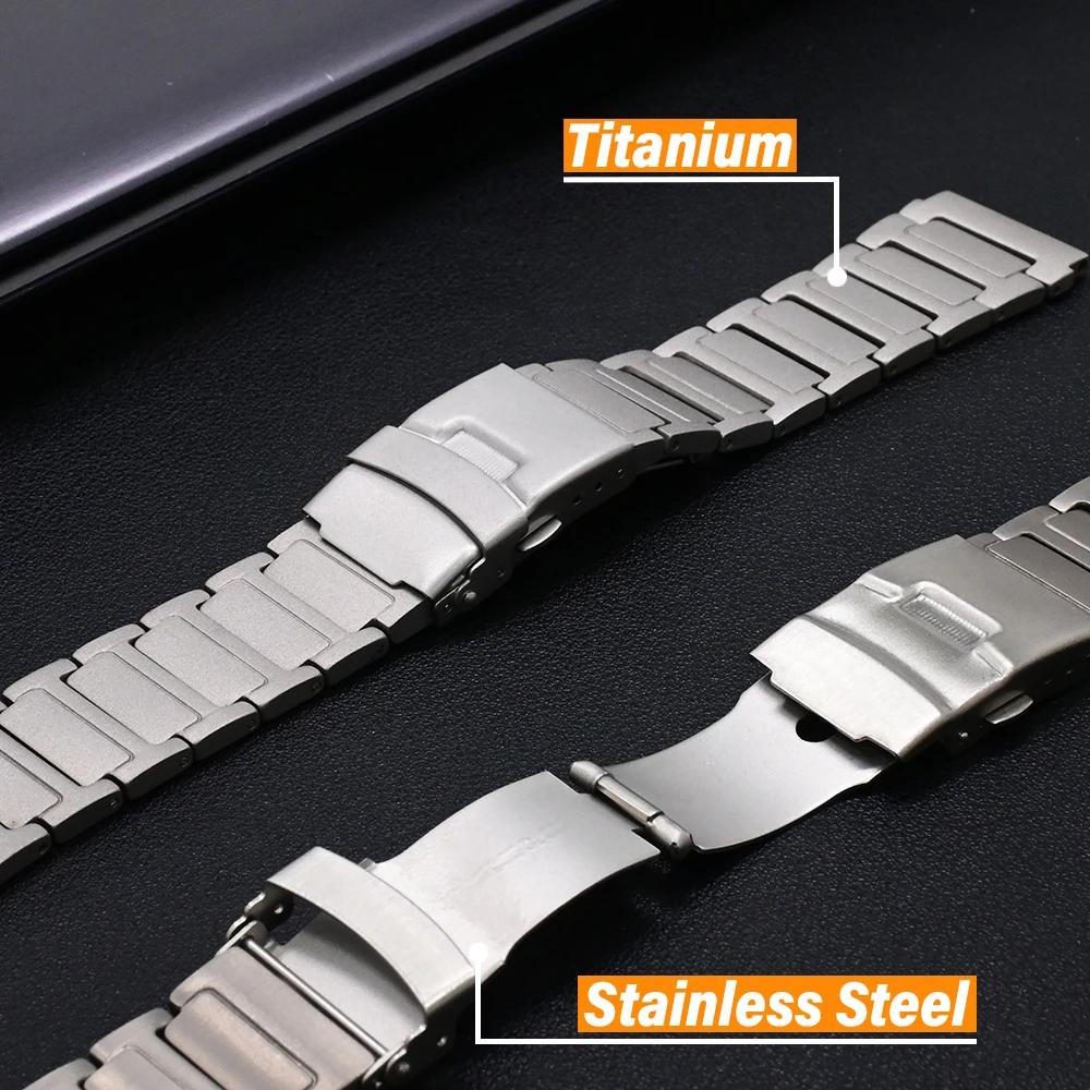 22mm Man Titanium Strap for Huawei GT4/5 Pro 46mm Watch 4 Pro Luxury Link Bracelet for Amazfit GTR 47mm Balance Garmin Venu 3