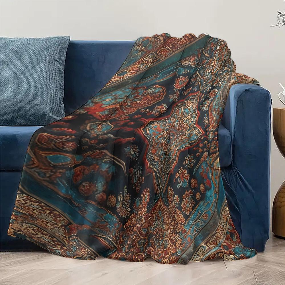 Bohemian Ethnic Pattern Velvet Throw Blanket Rug Decorative Sofa Bed Cushion Cover Home Decor