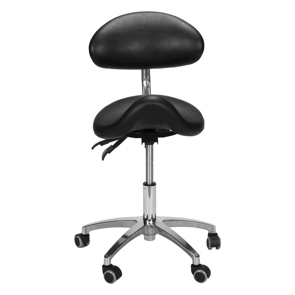 Saddle Stool with Wheels Saddle Stool Chair with Back Support 19.93-21.65in Height for Home Office Salon Spa Kitchen Tattoo