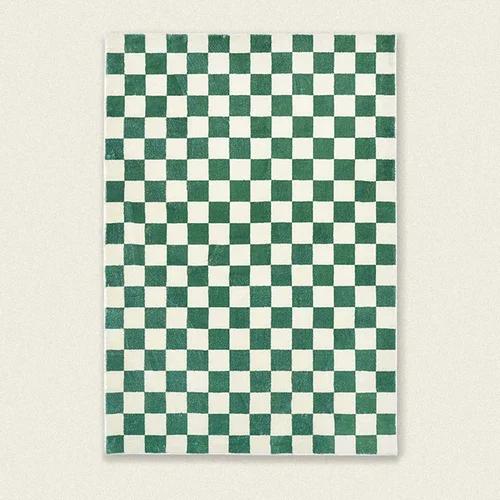 Fashion Retro Checkerboard Pashmina Thickened carpets for Living Room Bedroom Soft Fluffy Bedside mats Plush Large area rugs 80x120cm