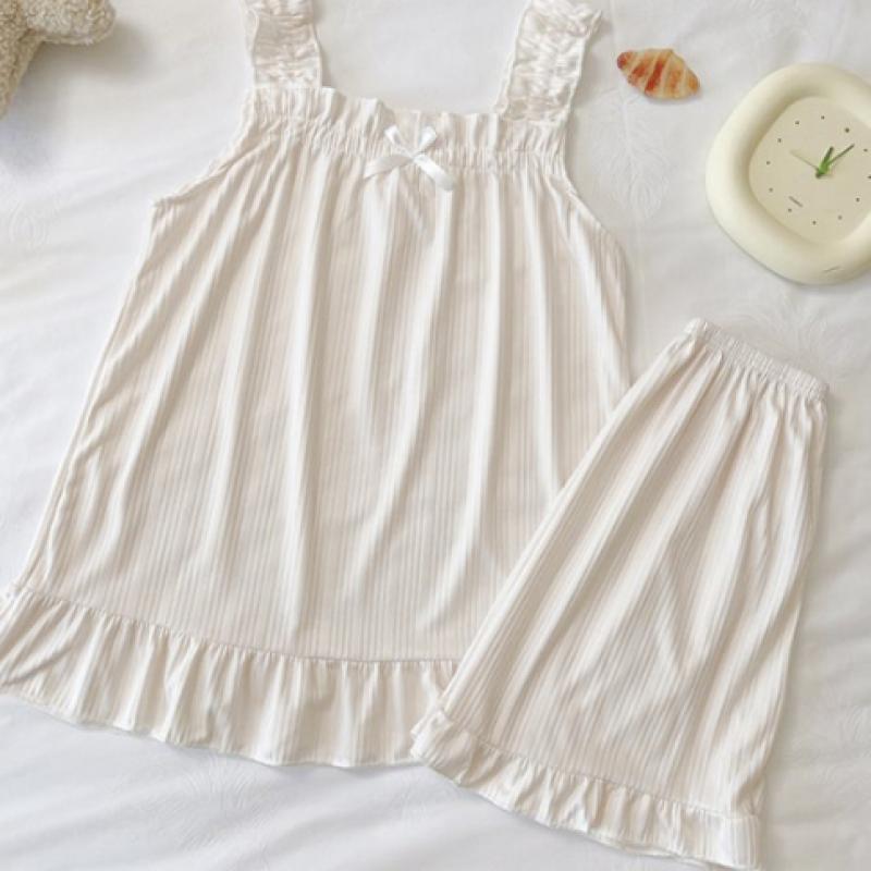 [Shop  ] Women S paStel 5 Color Ruffle naShi ShortS pajamaS Set Won wSet Wfa7e11