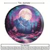 Purple Moon Mountain View Full Tire Cover - Full Moon Night Scene, Suitable For RVs, SUVs, Trucks, Jeeps, Campers - Wear-Resista