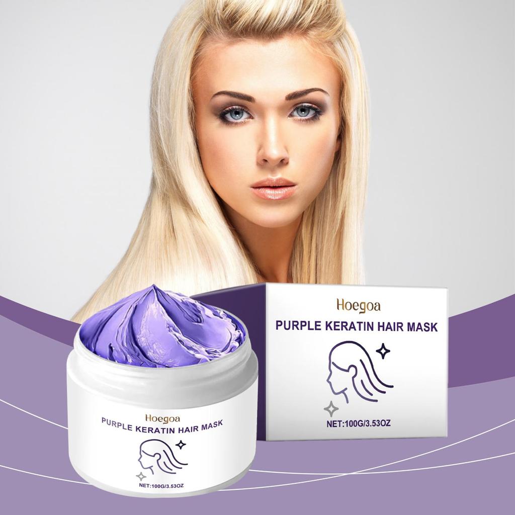 Keratin Lila Haarmaske Nährend Feuchtigkeitsspendend Trockenes Frizziges Haar Glättend Glanzbehandlung Haarmaske