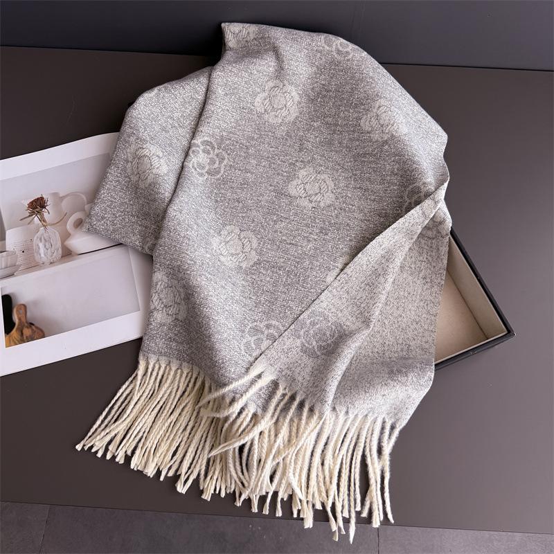 

Luxury Floral Print Cashmere Scarf Women Warm Winter Pashmina Shawl Wrap Elegant Female Blanket Stoles Designer Ethnic Hijab