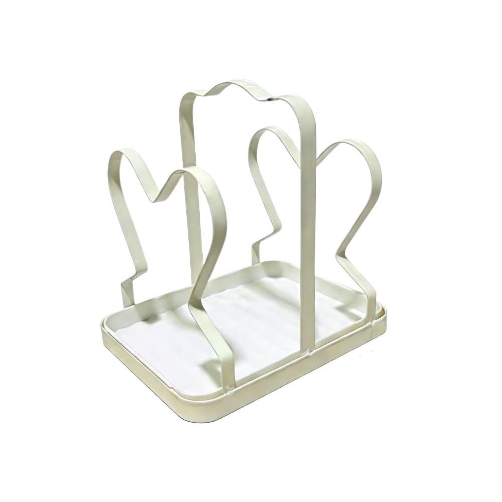 

No Drill Pot Lid Rack Space Saving Pot Cover Shelf Cutting Board Storage Rack Pantry бежевий