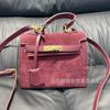 Vintage Matte Portable Suede Kelly Bag Velvet Platinum Bag Autumn and Winter New Fashion Shoulder Ellyag
