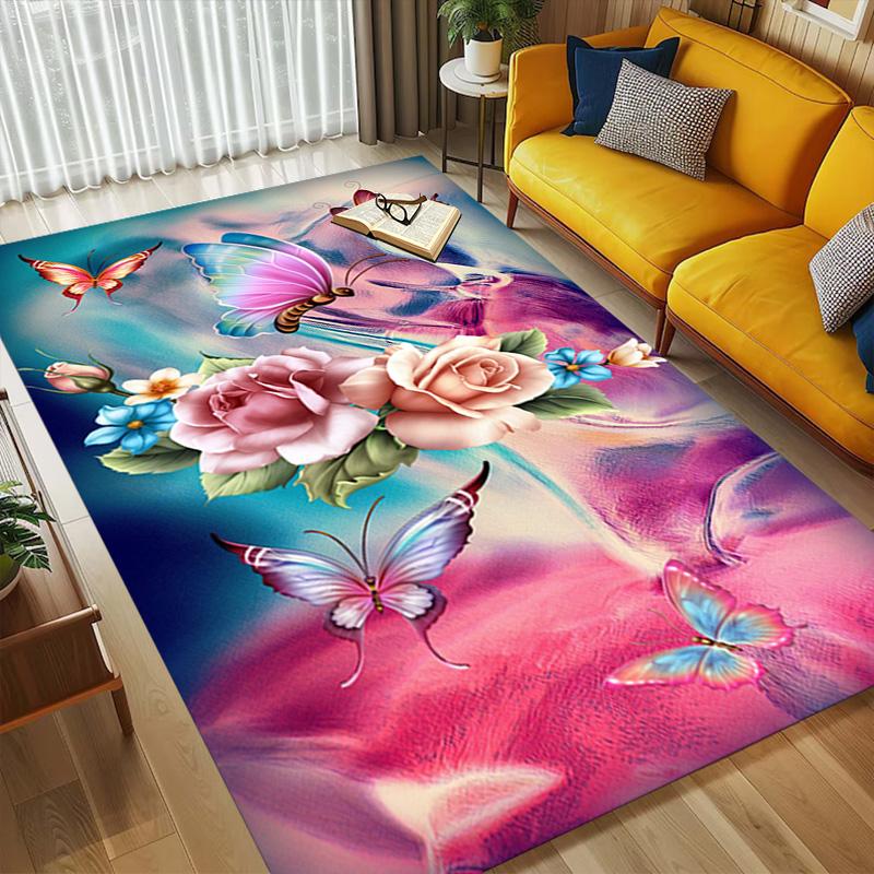 Butterfly Garden Living Room Nonslip Area Rug Soft Carpet For Bedroom Game Playroom Sofa Office Home Decor Doormat Christmas Gift C9302359