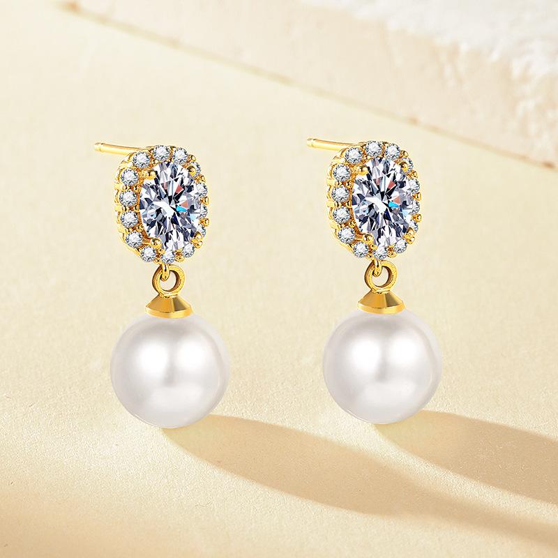2026 French Retro Diamond-encrusted Pearl Earrings, Fashionable and Gentle, High-end Temperament, Niche Design Stud Earrings