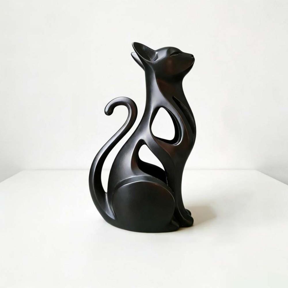 3D Printed Abstract Cat Sculpture Plastic Sculpture of Kitten Living Room Decor