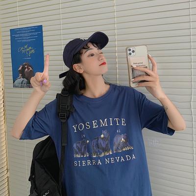 Short-sleeved T-shirt for Women In Summer New Korean Style Loose Slim Student Tops for Women College Style Women's Clothing