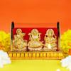 Gold Plated Idols | Laxmi Ganesh Murti & Ma Saraswati | Home Decor, Pooja Room, Study Table, Living Room & Office Decoration | Gift Item
