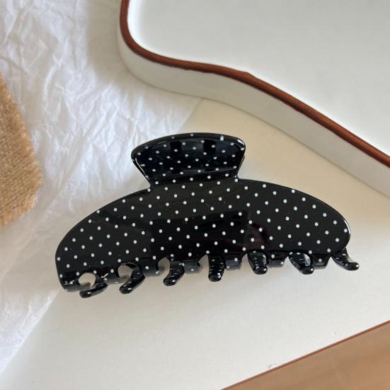Yousheng French Retro Polka Dot Hair Claw Clip Large Size Hair Clasp for Thick And Medium Hair Fashion Hair Accessory