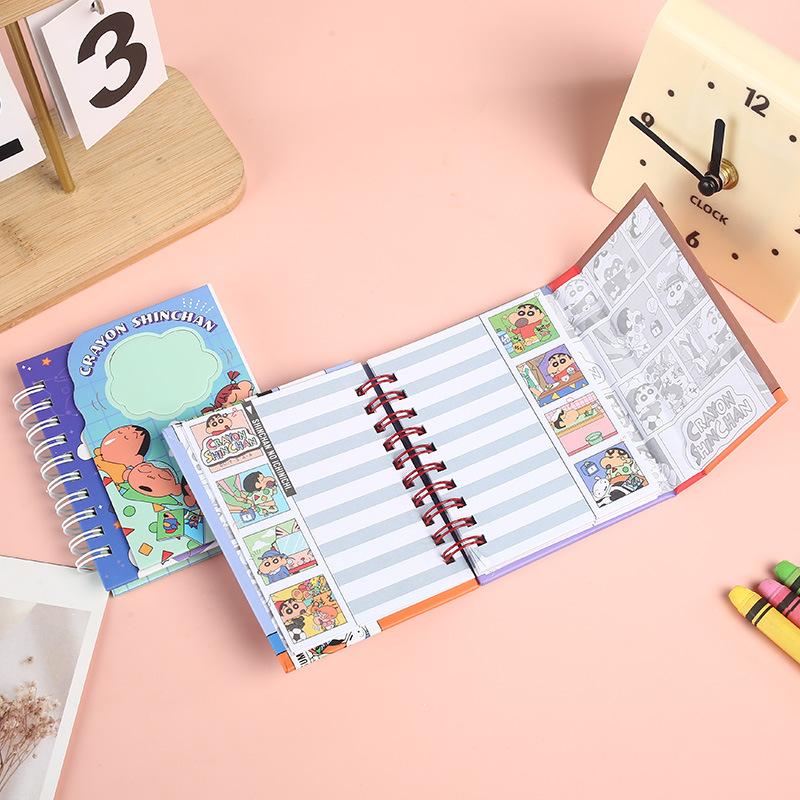 New Cartoon Crayon Shin-Chan Magnetic Notebook Coil Notebook Agenda Weekly Notepad Diary Student Study Supplies Boys Girls Gift