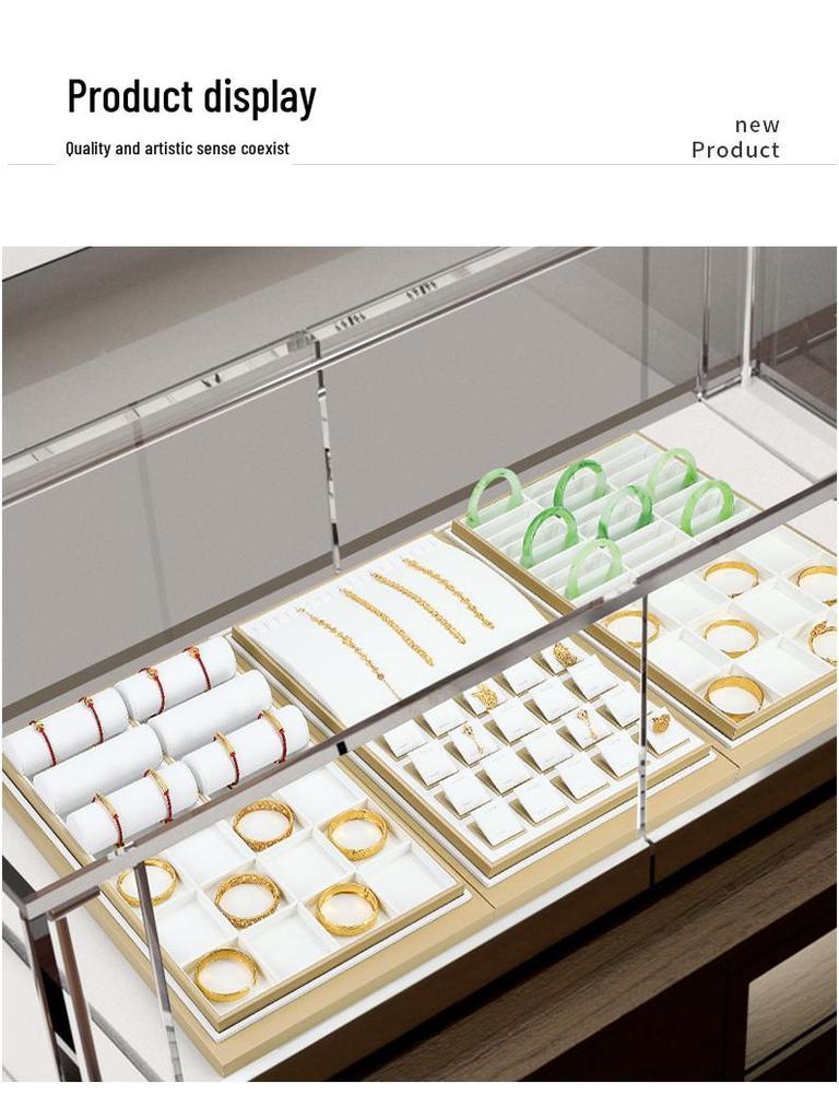 Ya Yu Jin Bai Jewelry Display Tray for Bracelets, Ear Studs, Necklaces - Silver & Gold