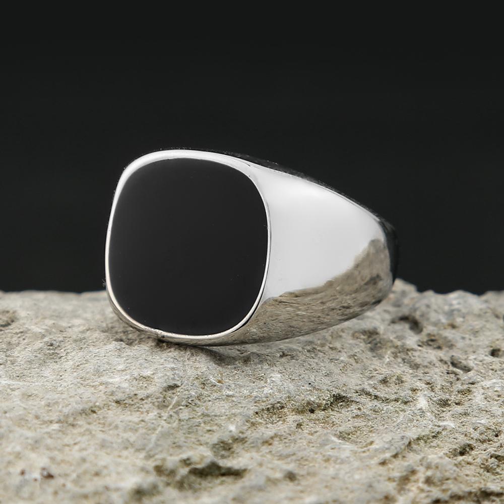 Punk Romantic Vinyl Ring For Men Women Couple Wedding Jewelry Stainless Steel Smooth Rings Hip Hop Party Fashion Jewelry Gifts