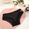 Seamless Sheer Mesh Underwear Transparent Women Lace Panties Elegant Lace Trim Briefs  Female