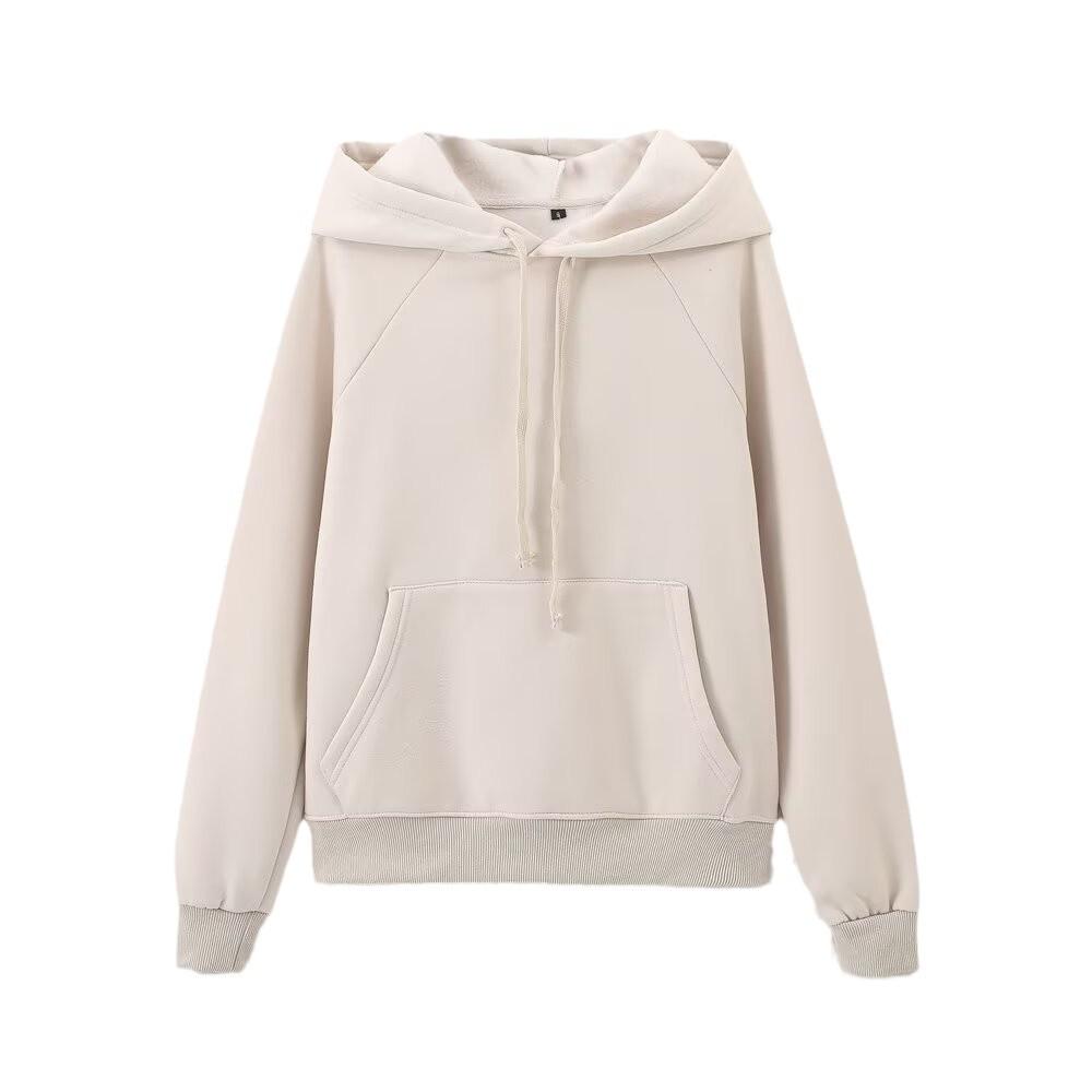 

Женская толстовка с капюшоном в европейском и американском стиле, универсальная, осень 2024 Medium грязно-белый