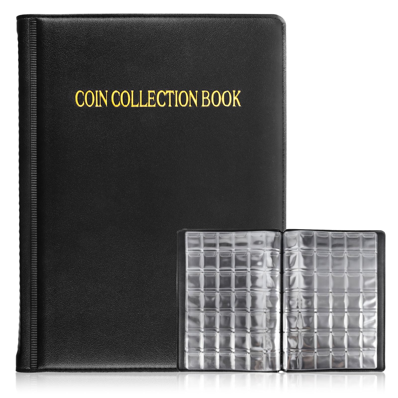 

PAKESI Coin Album, Coin File, Large Capacity, Holds 420 Coins, Suitable for Coins with a Diameter of 2.6cm or Less, Coin Collecting, Antique Coins, Cu