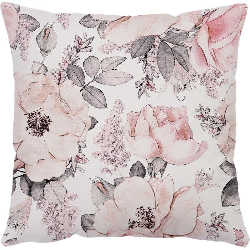 Luxury Home Decor Pillowcase Office Sofa Car Cushion Cover Rose Flower Print