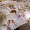 1200TC Egyptian Cotton Flowers Prints Luxury Queen King Size Bedding Set Duvet Cover Set Flat/Fitted Bed Sheet Pillowcases 4Pcs