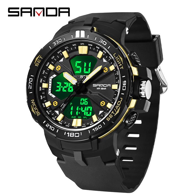 Sanda Trendy Waterproof Multifunctional Mountaineering Watch - Cool Fashionable Student Electronic Design