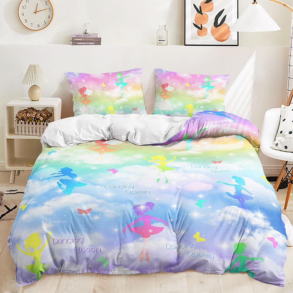 Dreiteiliges Ballettmädchen Prinzessinnenkleid Bettwäsche-Set Kinderzimmer