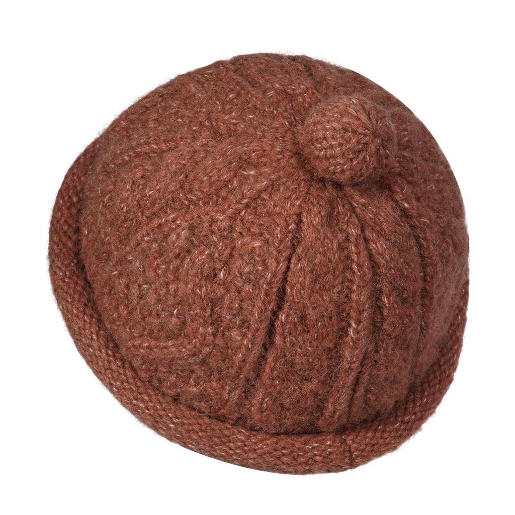 CROOGO Cute Knit Roll Brimless Hat for Fall and Warm Wool Perfect for Outdoors and Burnt Orange Cap, Winter, Beanie, Unisex, Round, Brimless, Travel,