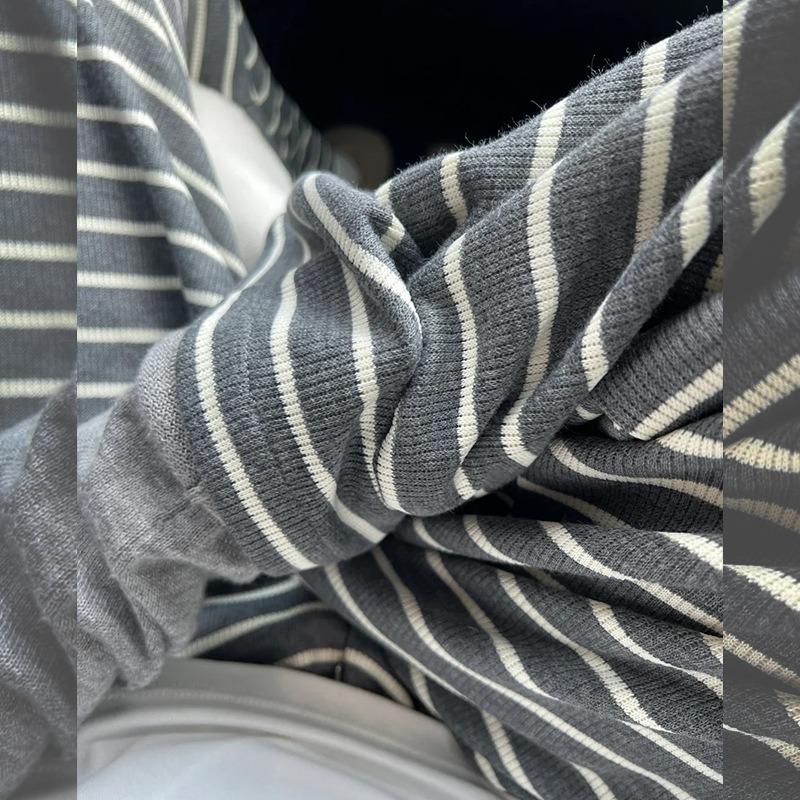 Knitted Striped Wide-leg Pants Women's Spring and Autumn New Lazy Style Loose and Thin Casual Drooping Straight-leg Pants