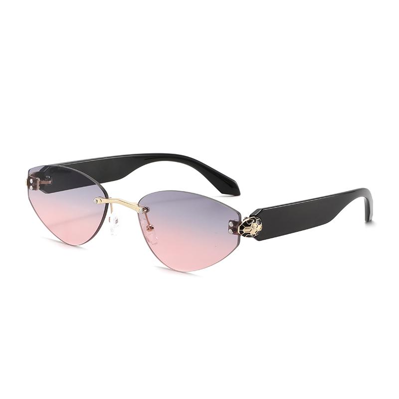 2025 Fashion Rimless Sunglasses for Women Vintage Triangle UV400 Sun Glasses