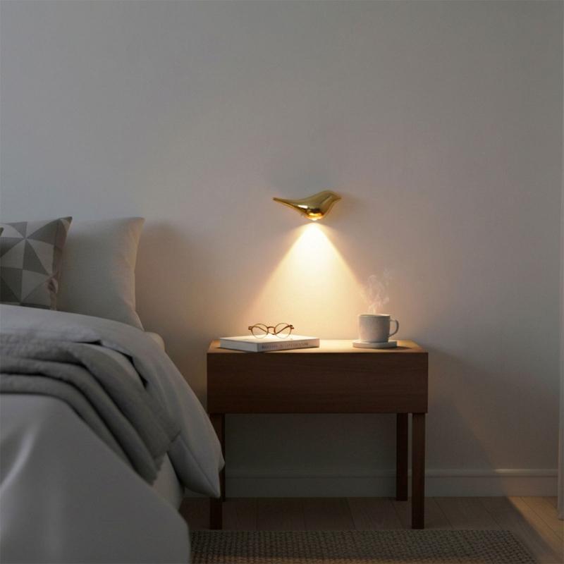 Vogelförmige automatische Sensor-Nachtlampe Moderne LED-Wandleuchte Flurleuchte USB-wiederaufladbare Wandleuchte Langlebig