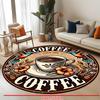 Vintage Coffee Hummingbird Round Area Rug, Soft Non-Slip Machine Washable Floor Mat for Kitchen Coffee Bar Home Decor