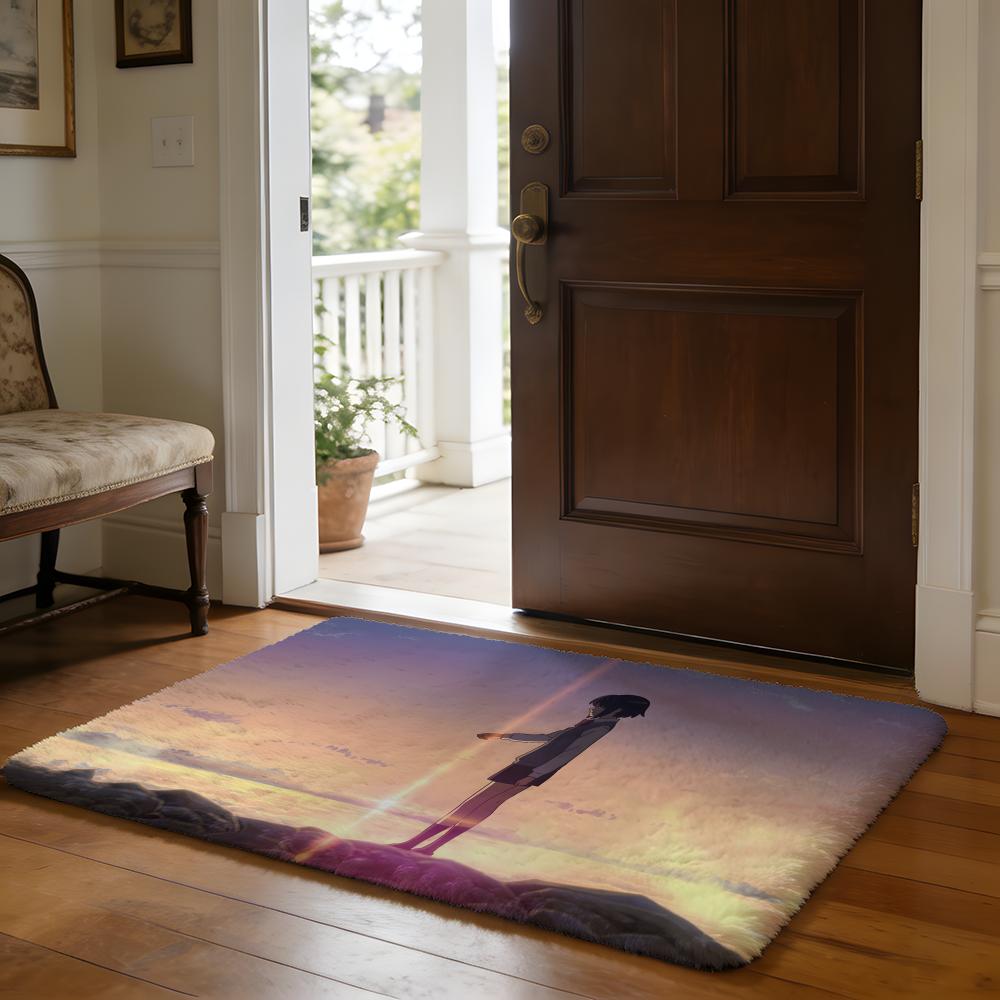 Anime Yyour Nname Hot Floor Mat Soft Flannel Absorbent Mat Non-Slip Rug Home Bedroom Bathroom