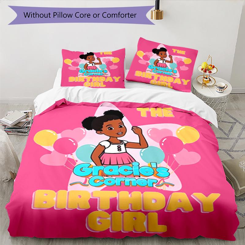 3pcs Gracie's Corner1 pattern bedding set duvet cover set includes duvet cover &pillowcases, perfect all season bedroom decoration & gift