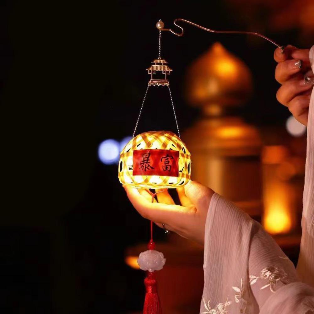 Luminous Mid-Autumn Festival Lantern Handmade Handcraft Rabbit Handheld Lantern Ancient Style Cartoon