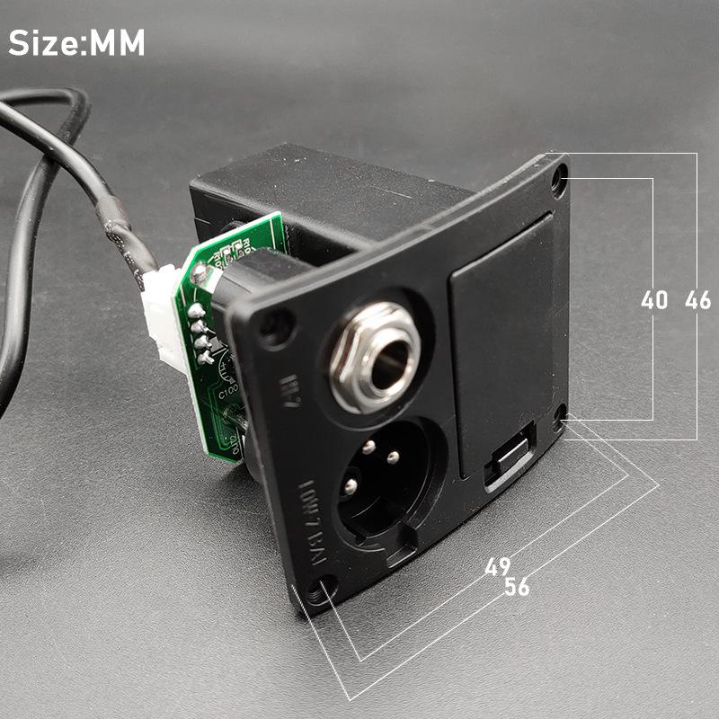 A-4T Ovaler Vier-Saiten Folk-Gitarren-Tonabnehmer EQ Equalizer mit Piezo und Gummi-Panel