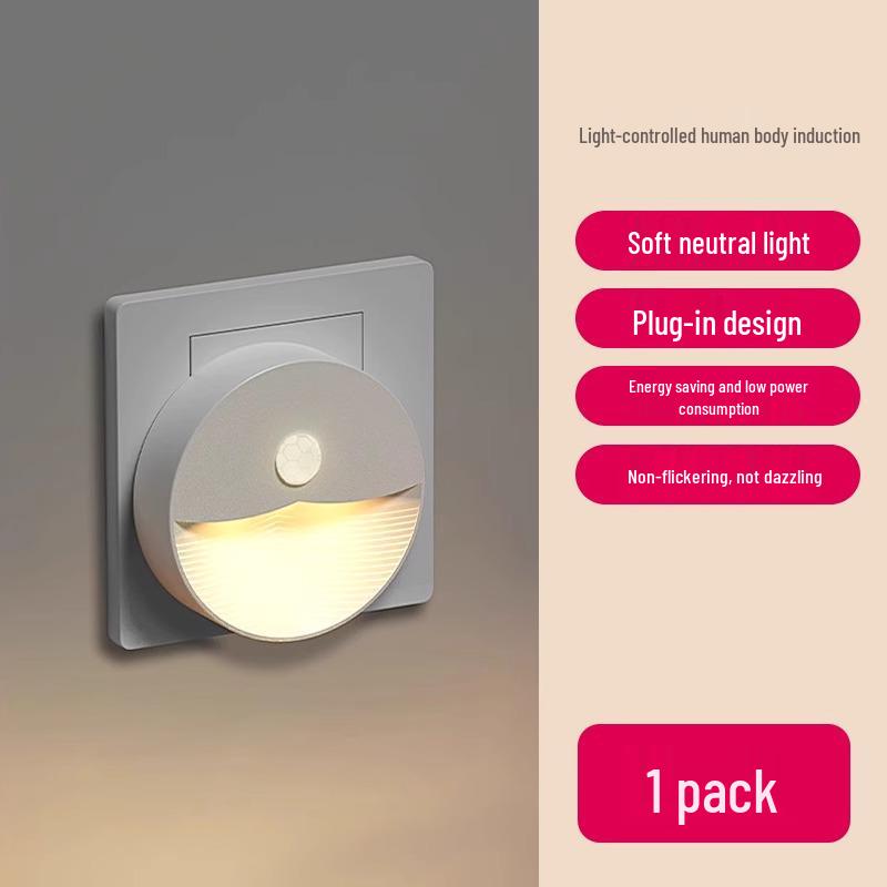 

Smart LED Motion Sensor Night Light, Plug-in Type: Auto On/Off for Corridors and Passageways