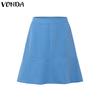 VONDA Two Piece Suit Sets Women Long Sleeve Blouse and Short Skirts Outfits