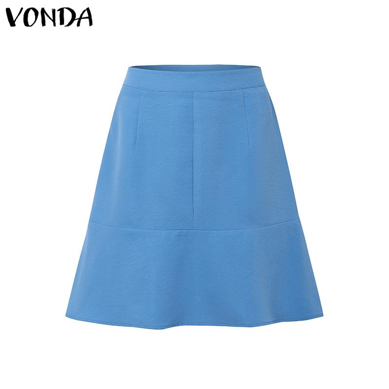 VONDA Two Piece Suit Sets Women Long Sleeve Blouse and Short Skirts Outfits