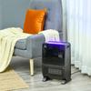 2-in-1 Electric Heater with Humidifier, 3-Color LED Light, Timer and Remote Control, 33x21x49.5 Cm, Black
