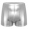 Mens Wet Look Patent Leather Shorts Boxer Brief Soft Stretchy Short Pants Clubwear