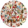 60 Retro Christmas Stickers Decorate Luggage Refrigerator Water Cup Computer Waterproof Stickers