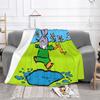 Happy Trotro Velvet Throw Blanket Cute Cartoon Blanket for Sofa Travel Super Warm Bedspread