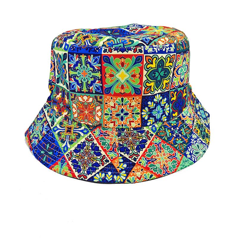 Retro Graffiti Double-Sided Bucket Hat for Men & Women - Versatile Outdoor Travel Sun Protection