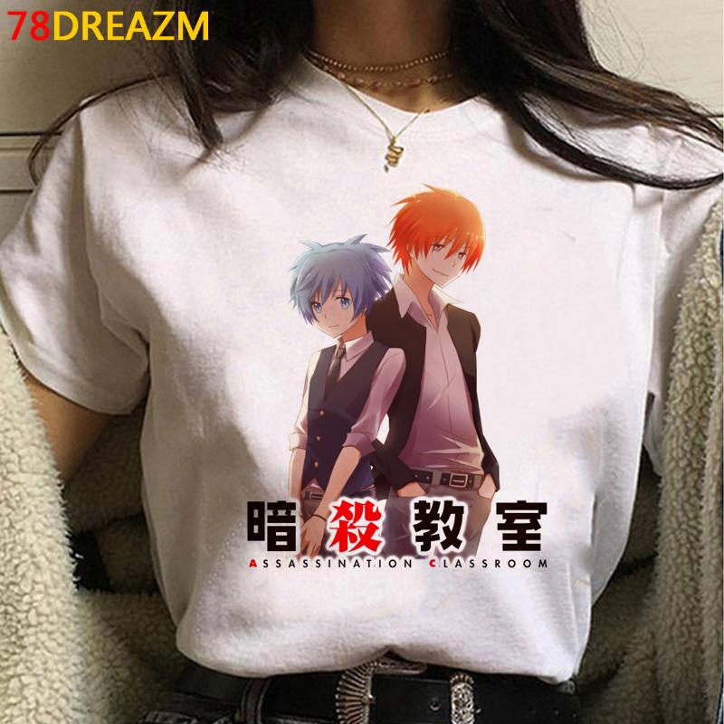 Japońskie Anime Damski/Męski T-Shirt Assassination Classroom Oversize T-Shirty Vintage Grunge Casual 2023 Letnia Odzież Topy Koszulka