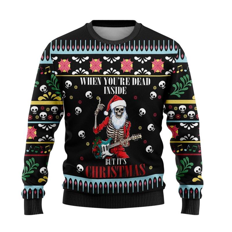 Cute Animal Ugly Christmas Sweater For Men Women Clothes Funny Skull Design Graphic Sweatshirts Casual Crewneck Tops