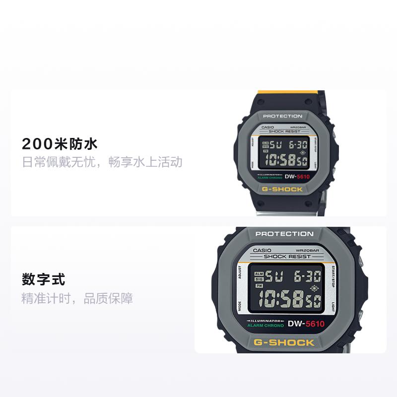 

CASIO G-SHOCK Retro Trendy Small Cube Year of the Dragon Limited Gift Box Quartz Composite Material Strap Uniform Model for Men and Wome DW-5610MT-1DR чорний