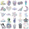50 PCS Holographic Graffiti Stickers - Creative DIY Laser Decals for Skateboard Cup Luggage Phone Tablet Laptop