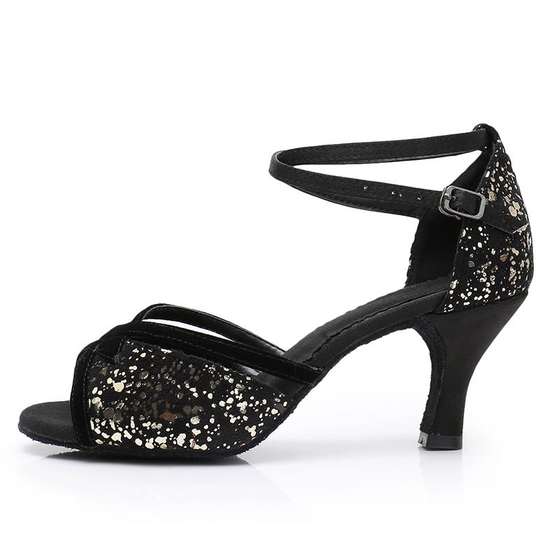 Latin Tango Salsa Dancing Shoes For Women 7CM Heeled Ballroom Dance Shoes